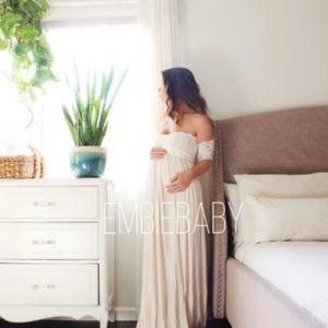Maternity dress for photo shoot - baby shower - lace wrap babydoll